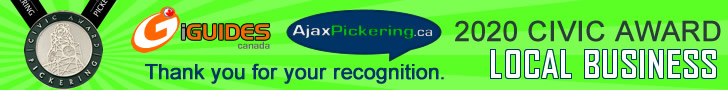 AjaxPickering.ca / iGuides Canada 2020 Civic Award Winner for LOCAL BUSINESS AjaxPickering.ca / iGuides Canada 2020 Civic Award Winner for LOCAL BUSINESS